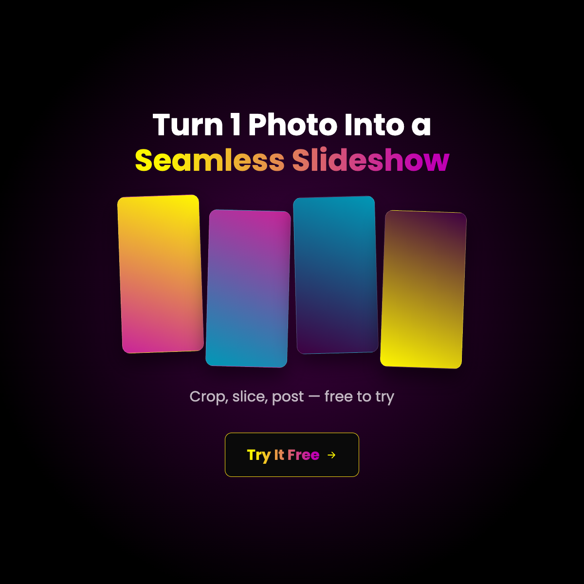 Seamless Slideshow landing page: turn 1 photo into a seamless slideshow